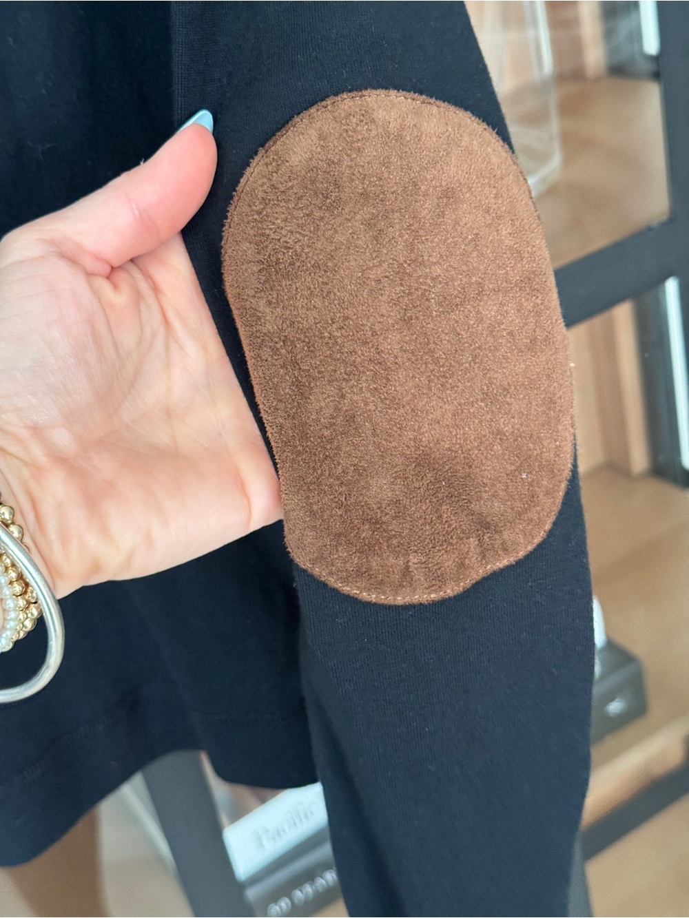 Ralph Lauren equestrian long sleeve top sweater elbow patches suede contrast - Picture 7 of 11